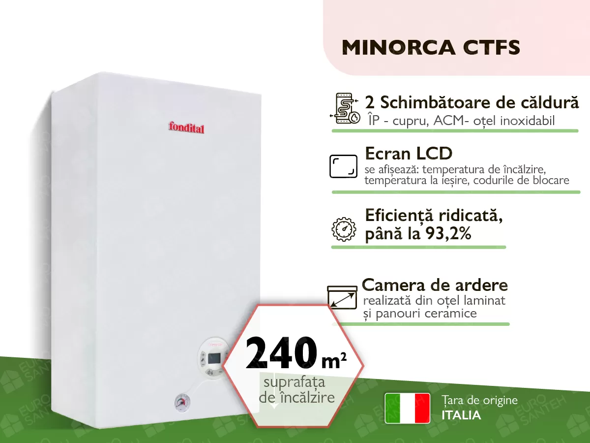 Cazan clasic pe gaz FONDITAL Minorca CU CTFS 24kw TF