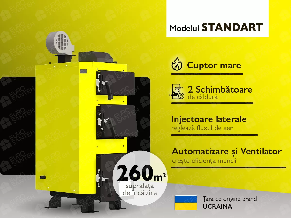 Cazan pe combustibil solid KRONAS STANDART 26 kW