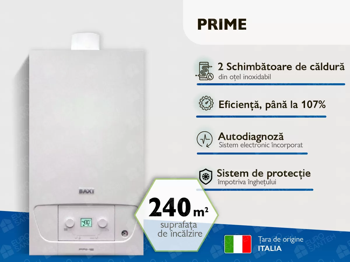 Cazan pe gaz in condensare BAXI PRIME 24 kW