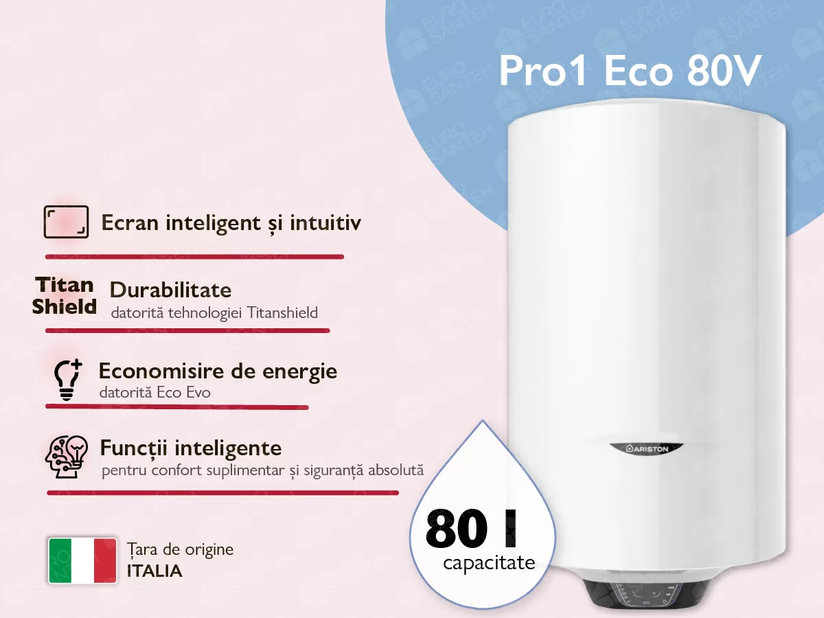 Boiler electric Ariston Pro1 Eco 80V 1.8K PL EU