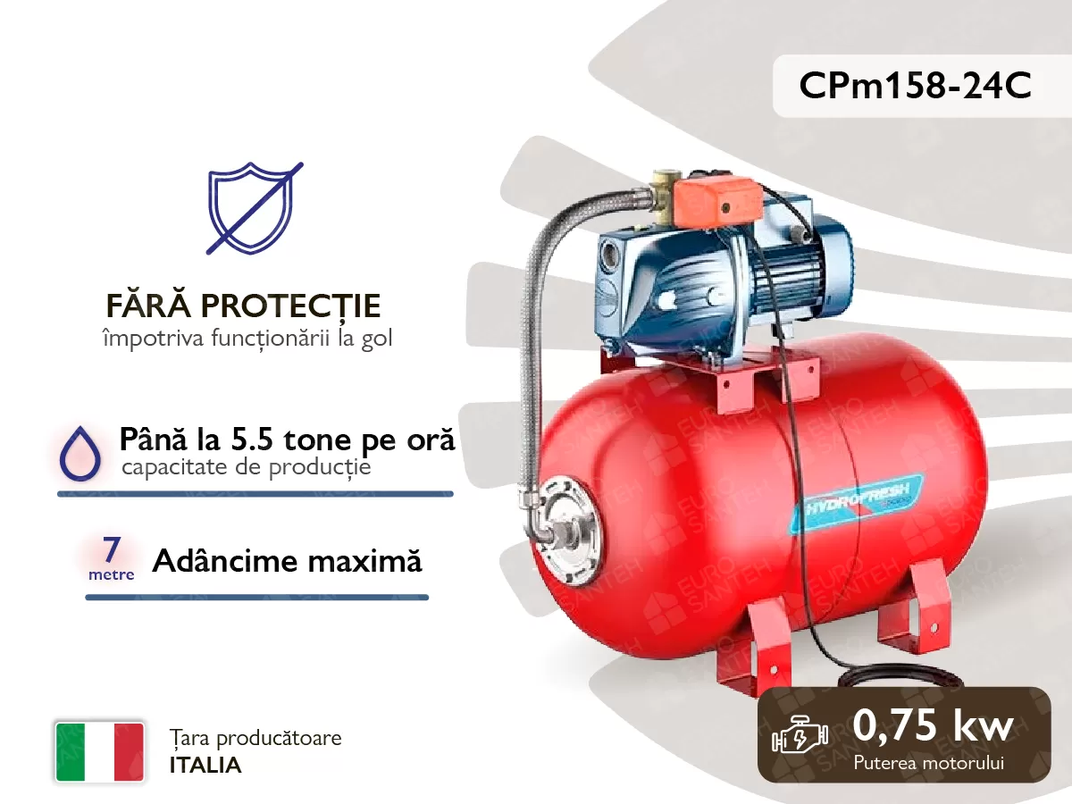 Гидрофор Pedrollo CPm158-24CL (до 7м, 0,75kW) без защиты